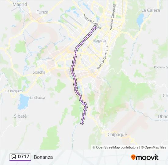 D717 Bus Line Map
