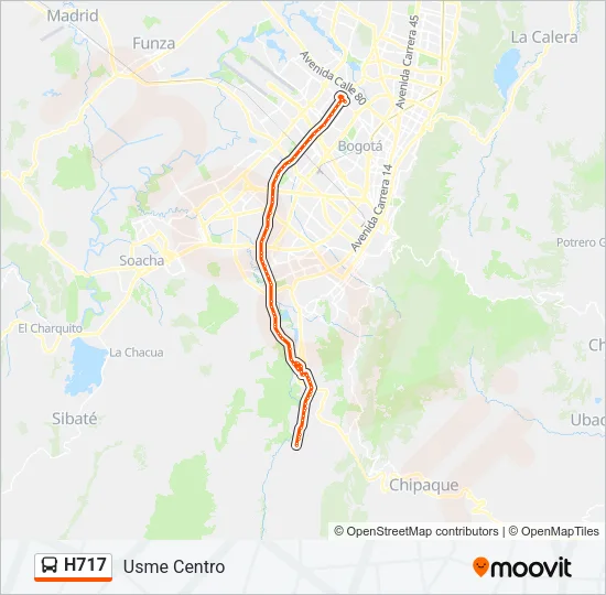 H717 Bus Line Map