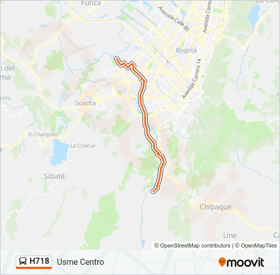 H718 Bus Line Map