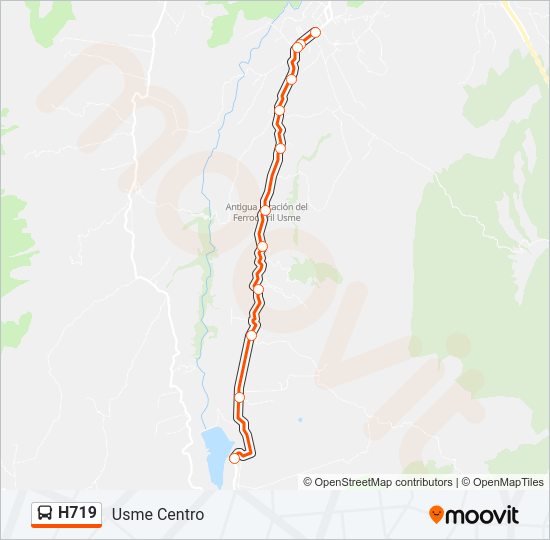 Mapa de H719 de autobús