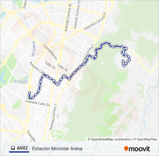 A002 Bus Line Map
