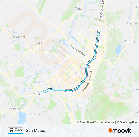 G46 transmilenio Line Map
