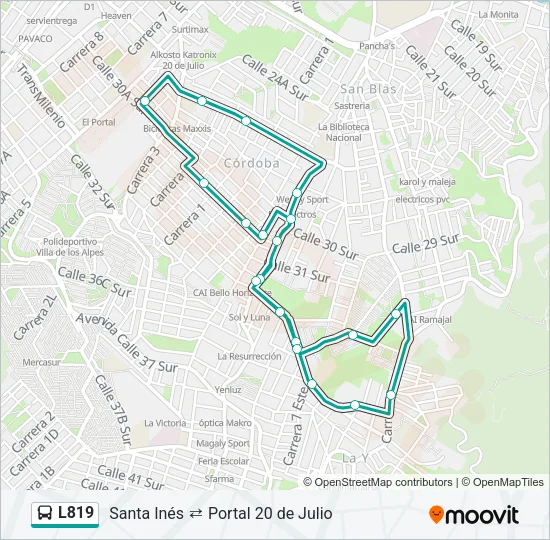 L819 Bus Line Map
