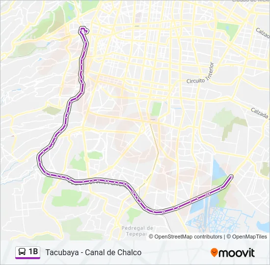 1B Bus Line Map