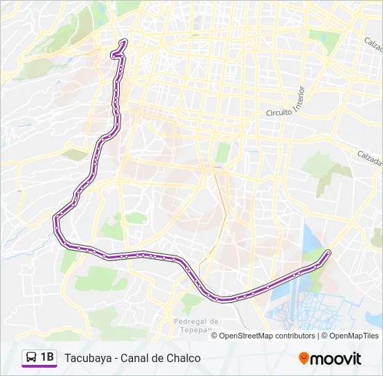 1B Bus Line Map
