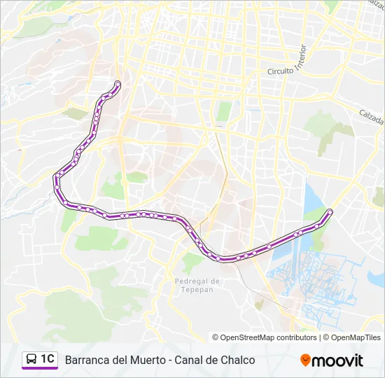 1C Bus Line Map