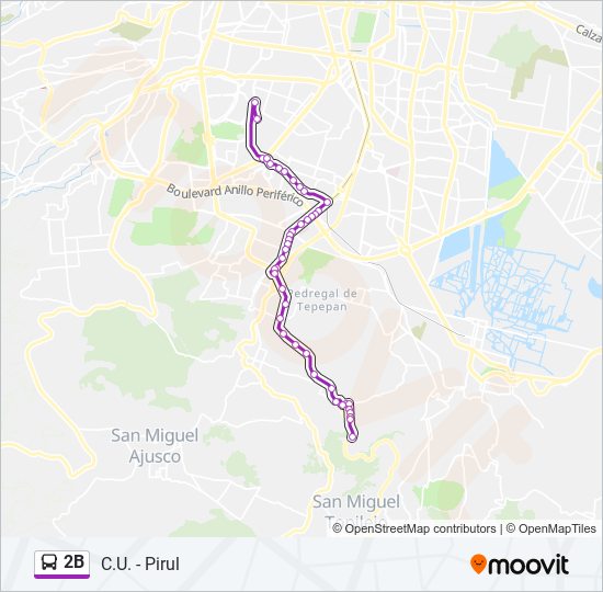 Mapa de 2B de autobús