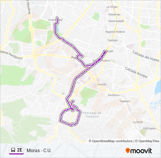 Mapa de 2E de autobús