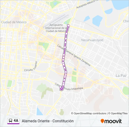4A Bus Line Map