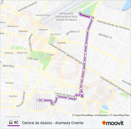 4C Bus Line Map