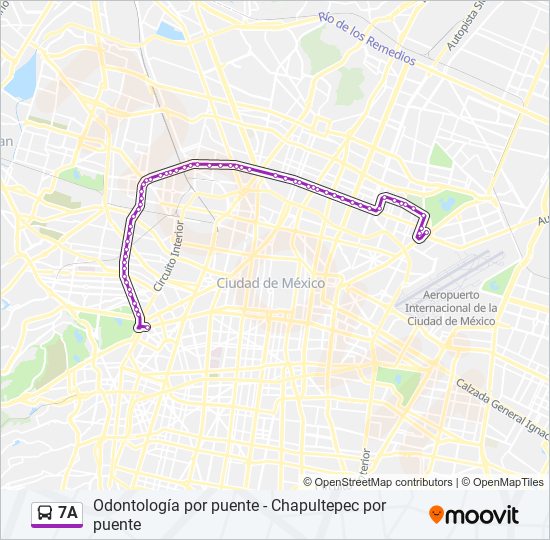 Mapa de 7A de autobús