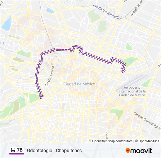 Mapa de 7B de autobús