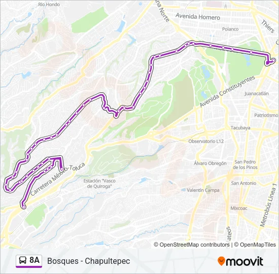 8A Bus Line Map