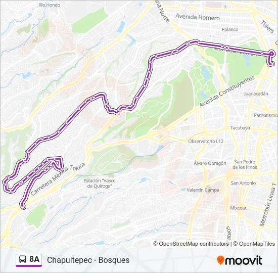 8A Bus Line Map