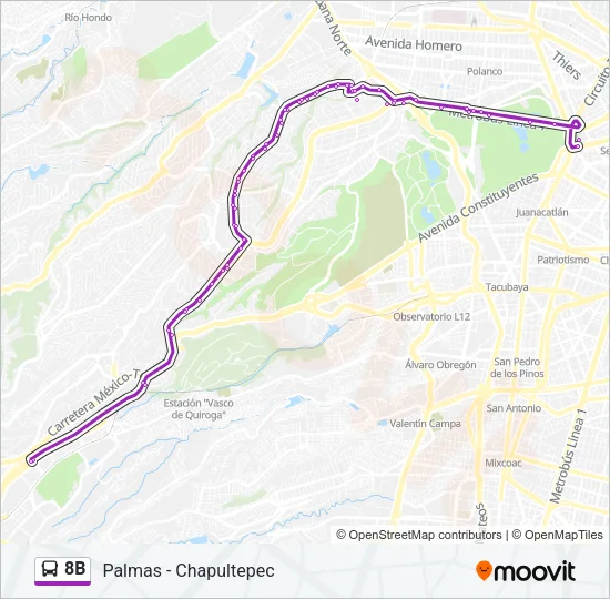 8B Bus Line Map