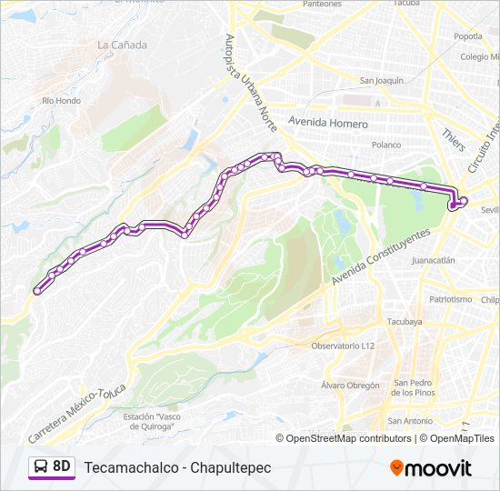 Mapa de 8D de autobús