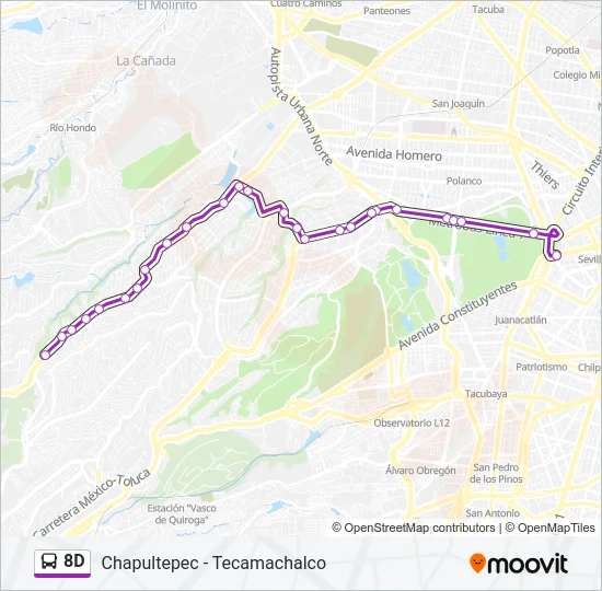 8D Bus Line Map