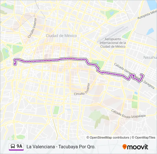 9A Bus Line Map