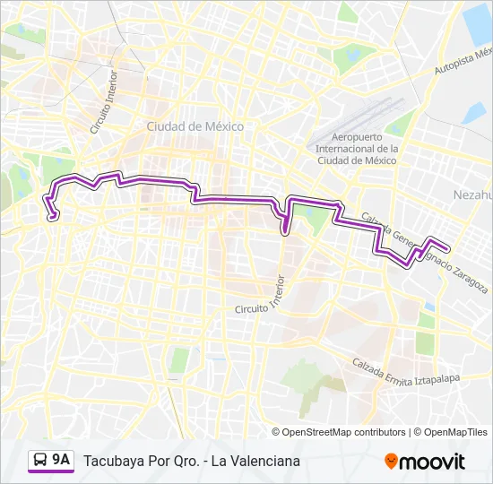 9A Bus Line Map