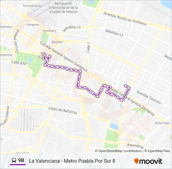 9B Bus Line Map