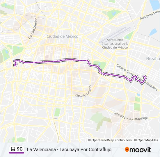 Mapa de 9C de autobús