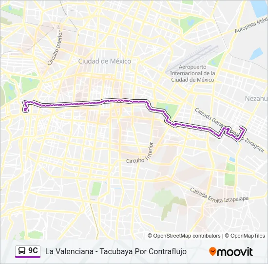 9C Bus Line Map