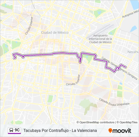 9C Bus Line Map