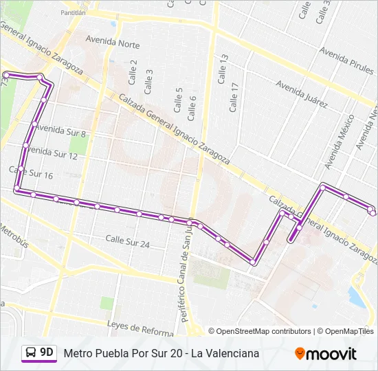 9D Bus Line Map