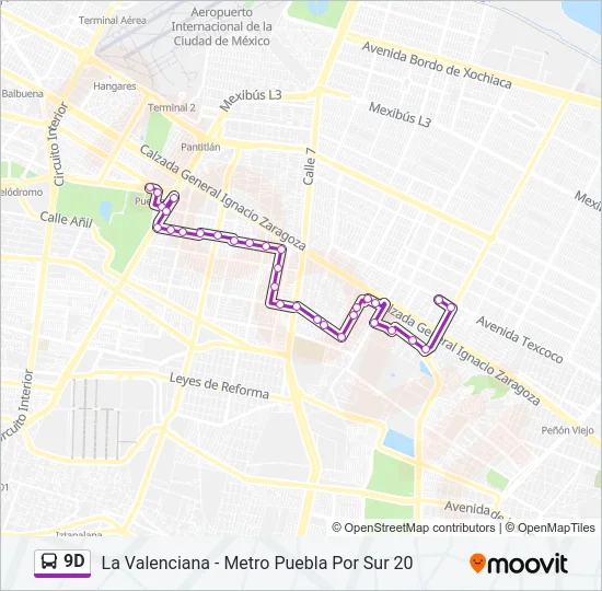 9D Bus Line Map