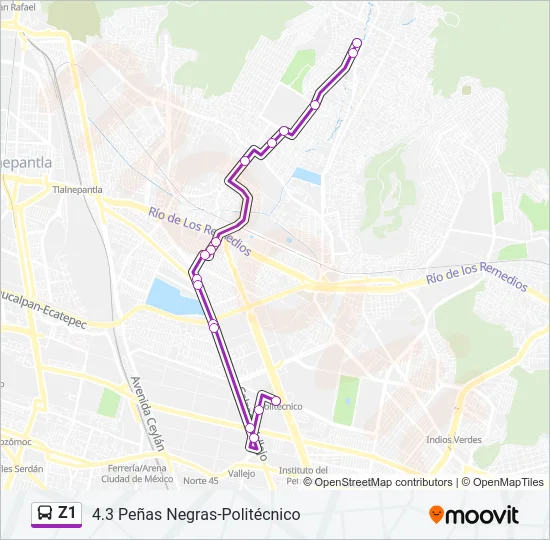 Z1 Bus Line Map