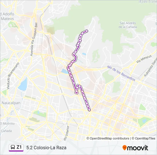 Z1 Bus Line Map