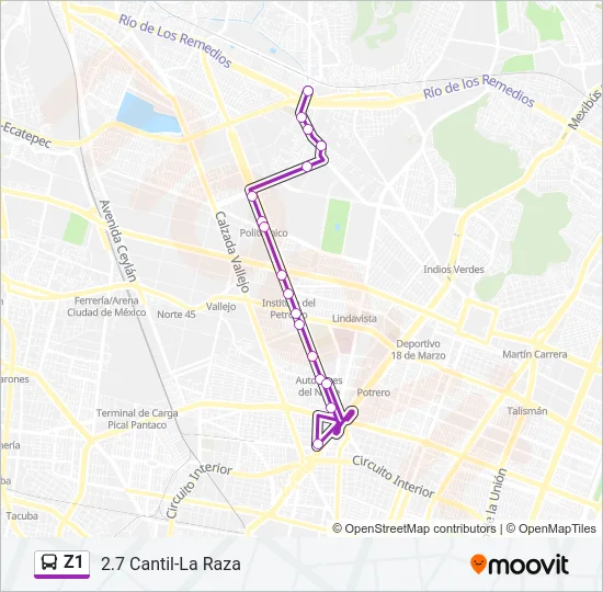 Z1 Bus Line Map