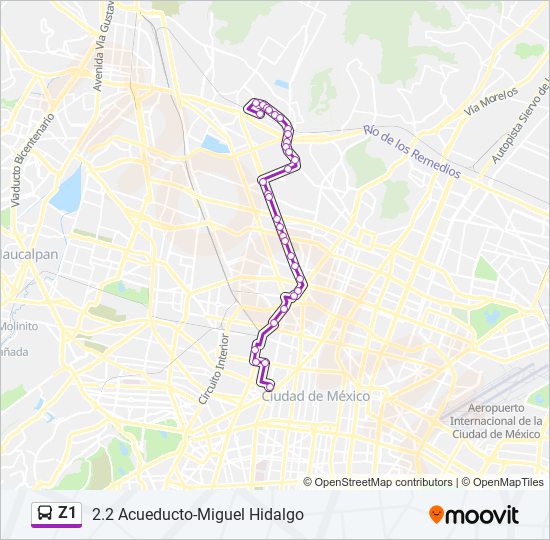 Mapa de Z1 de autobús