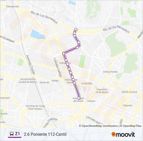 Z1 bus Line Map