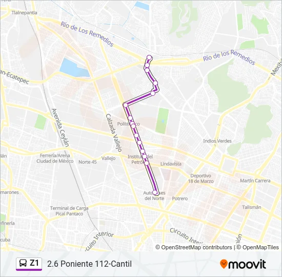 Z1 Bus Line Map
