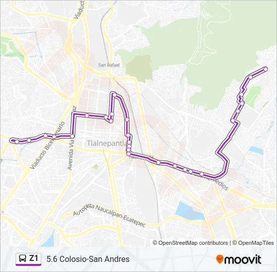 Z1 Bus Line Map