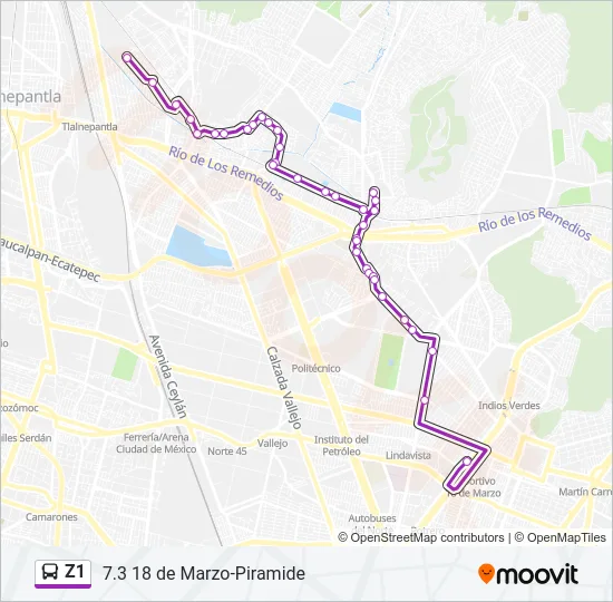 Z1 Bus Line Map