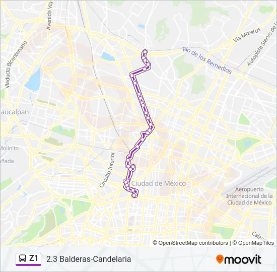 Z1 Bus Line Map