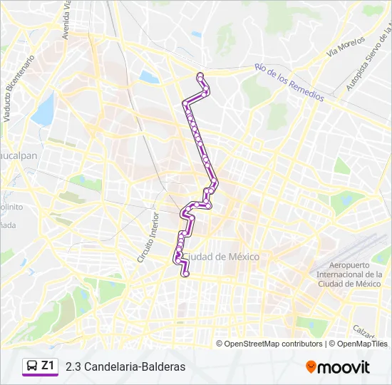 Z1 Bus Line Map