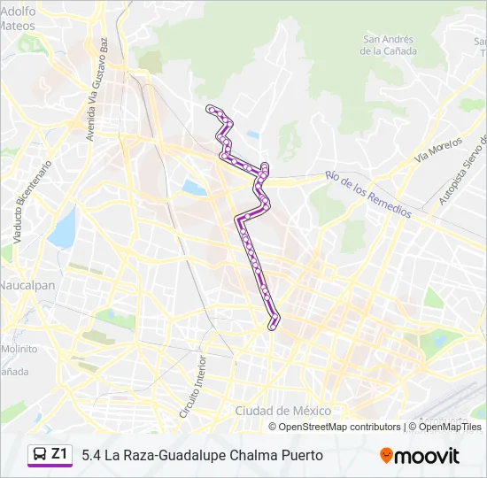 Z1 Bus Line Map