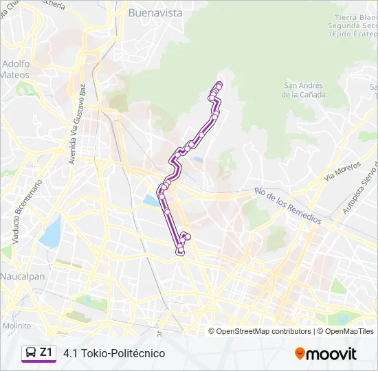 Z1 Bus Line Map