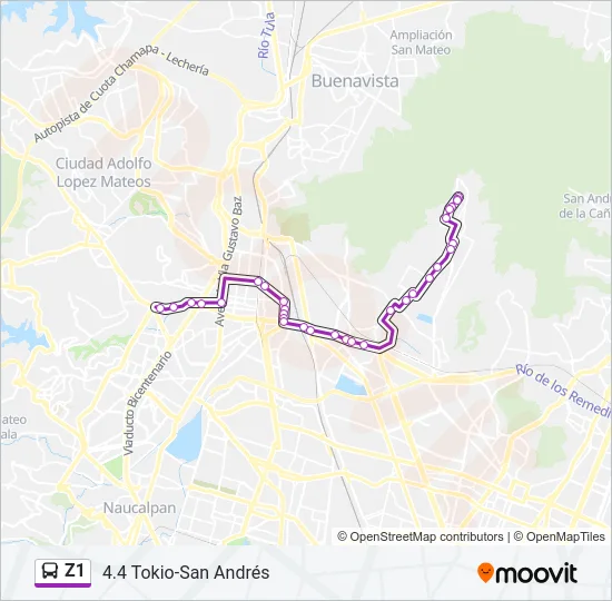 Z1 Bus Line Map