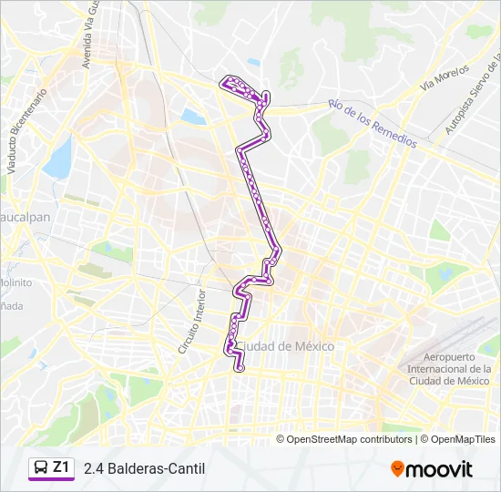 Z1 Bus Line Map
