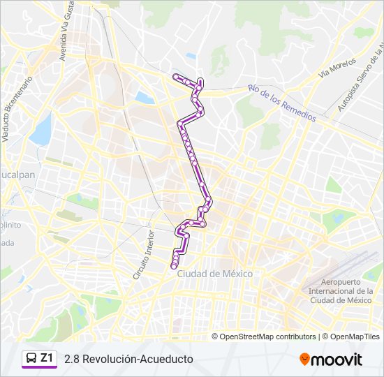 Mapa de Z1 de autobús