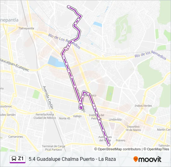 Z1 Bus Line Map