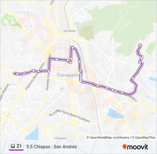 Mapa de Z1 de autobús
