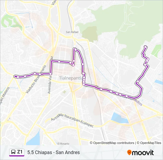 Z1 Bus Line Map