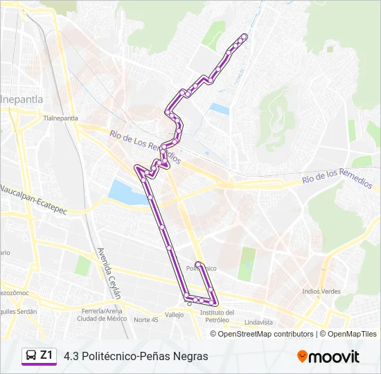 Z1 Bus Line Map
