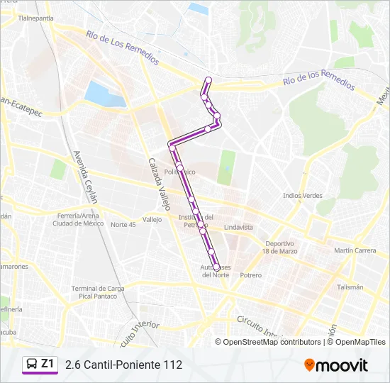 Z1 Bus Line Map