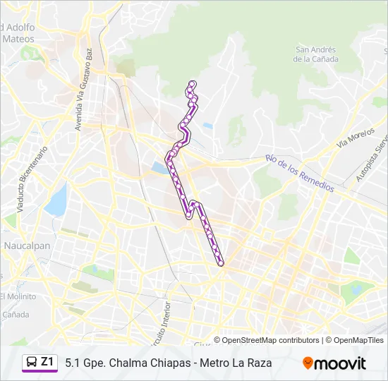 Z1 Bus Line Map